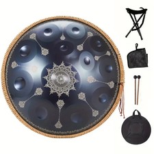 Batteria 22 pollici 12 note Handpan in blu (432HZ in D minore) batteria curativa acciaio alieno