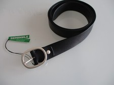 cintura nera unisex in pelle