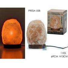 LAMPADA DI SALE ROSA DELL' HIMALAYA CM 9X13 H - 1KG RIDUCE UMIDITA - ARIA SANA