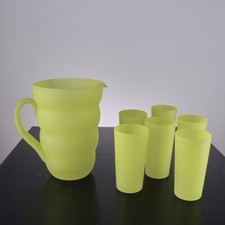 BROCCA VETRO CON  6 BICCHIERI