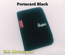 PortaCard in pelle BLACK 20 slot con logo metallico Vespa