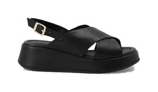 SANDALO CON PLATEAU IN PELLE