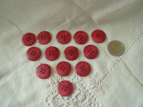 Bottoni antichi rosso set - antichi,