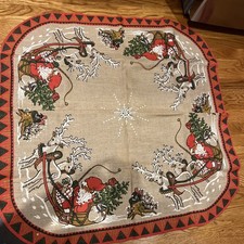 Gonna albero tovaglia tela di Natale Norvegia vintage quadrata 39,5”x39,5”