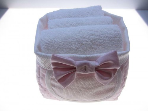 Cestino bagno rosa con - cestino,