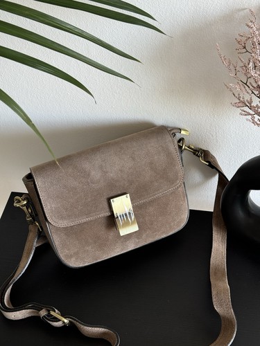 Borsa pelle scamosciata - in,
