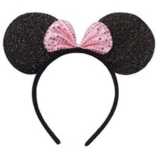 Cerchietto orecchie topolina Minnie Con paillettes Carnevale Halloween I.90902