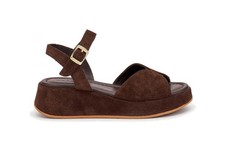 SANDALI CON PLATEAU IN PELLE