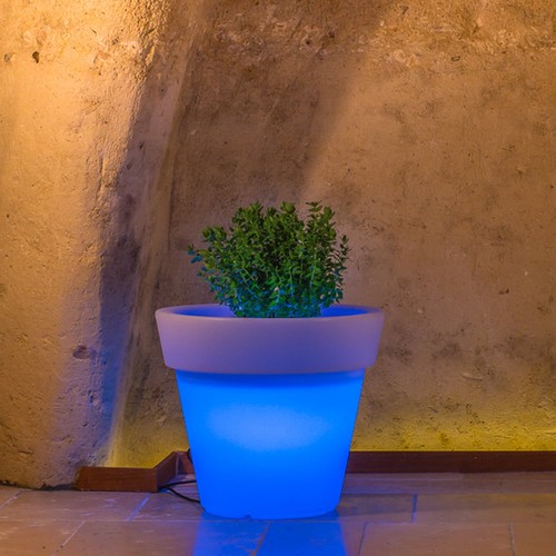Vaso resina con luce blu - resina,