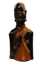 Busto uomo masai in legno