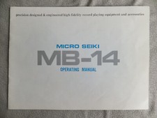 Giradischi Micro Seiki MB-14  -manuale operativo originale  