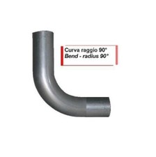 Tubo curva raggio 90° marmitta scarico senza manicotto vari usi VARI DIAMETRI 