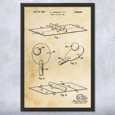 Gioco da Ping Pong Brevetto Wall Art: Decorazione Sala Giochi, Regali Ping Pong, Regali Papà