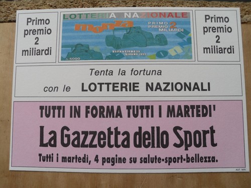 Cartolina lotteria nazionale - lotteria,