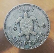 ISOLE FIJI - SIX PENCE 1934 -