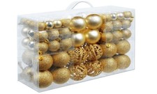 Set 100 palline oro di Natale decorazione albero addobbo diametro 3 4 6 cm