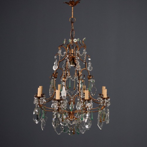 Lampadario antico ferro dorato - lampadario,