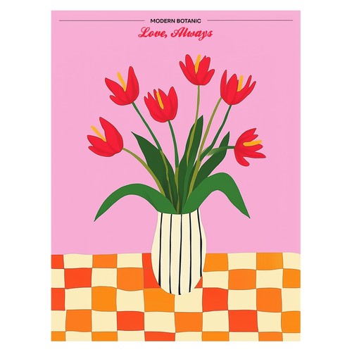 Poster moderno tulipani - moderno, rossi