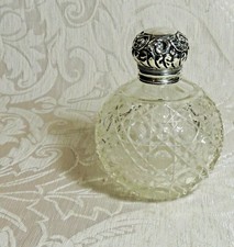Bottiglia profumo argento massiccio tappo a vite Londra 1893 Antica Bottiglia da profumo