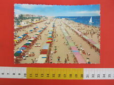 CA.17 ITALIA CARD 1960 RICCIONE SPIAGGIA OMBRELLONI BEACH SEA BARCA VELA