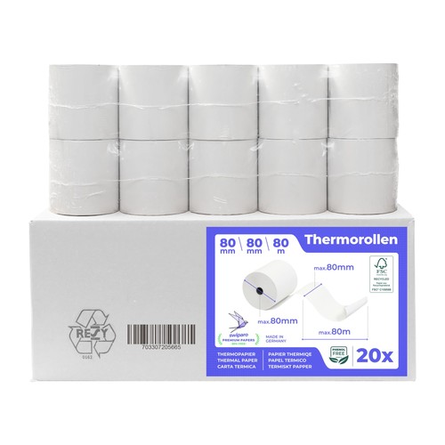 Rotoli carta termica 80x80x12