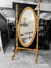 Grande specchio basculante specchiera in legno dorato primi '900 - Italia rarità