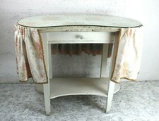 Mobile Mobiletto Curvo Vintage Porta TV in Legno con Vetro TENDINA Cassetto