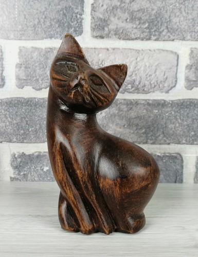 Gatto legno statuetta - in,