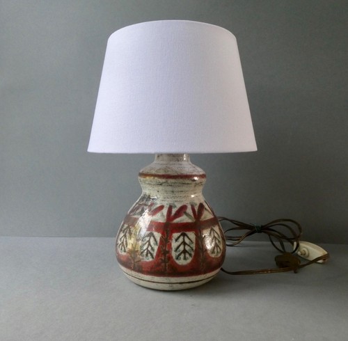 Lampe céramique signée - lampe, en