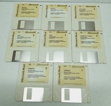 VINTAGE - MICROSOFT WORD - MS.DOS - 6.0 - 5/10/1993 - 8 FLOPPY DISK 3.5" 720K
