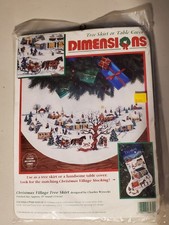 Gonna albero villaggio di Natale NOS Dimensions 8472 contati punto croce vintage 45"