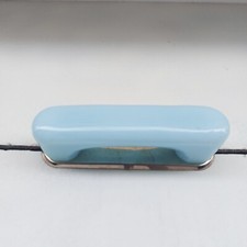 MANIGLIE PER MOBILI IN VETRO CELESTE E ACCIAIO VINTAGE. Distanza tra i fori: 8,5