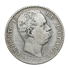 [NC] UMBERTO I - 2 LIRE 1885 - ARGENTO - RARA! (nc567a)