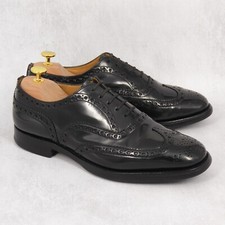 UK 7,5 G - Church's Burwood Black Polished Binder Oxford Brogue Shoes Churchs