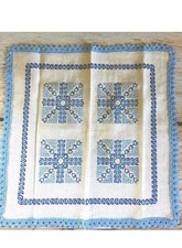 Centro Centrino Tovaglietta Cotone Ricamo A Mano Pizzo Uncinetto 40 x 40