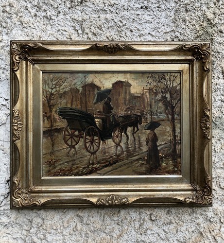 Quadro vintage carrozza con - -carrozza,