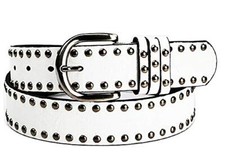 Cintura da ragazza ecopelle uomo bianco con borchie cinta per donne K.20012