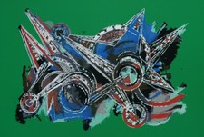 Umberto Mastroianni LUCE SU CAMPO VERDE litografia100x70 no schifano lodola baj