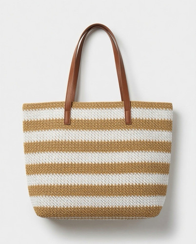 Borsa donna righe beige - donna, a