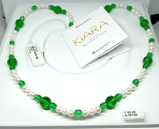 COLLANA DONNA PERLE COLTIVATE 60 Cm KIARA CIELO VENEZIA CRISTALLI VERDE SMERALDO