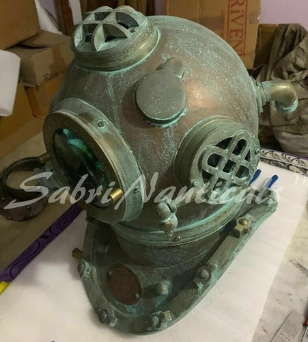 Antico casco subacqueo us - casco, 18"