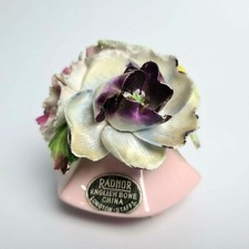 STATUINA PORCELLANA VASO DI FIORI CERAMICA ORIGINALE INGLESE Bone China Radmor