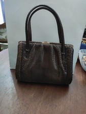 Borsetta elegante rigida Nocciola Scuro Originale anni '50 vintage 