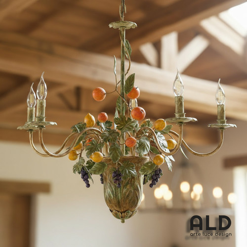 Lampadario rustico metallo - lampadario,