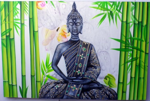 Quadro dipinto volto buddha - volto,