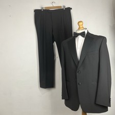 Tuta smoking Marks & Spencer 2 pezzi uomo nero 42R giacca 40W 31L pantalone