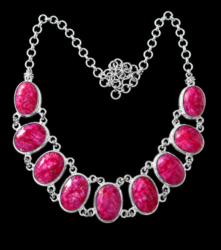 Collana con rubini - , a