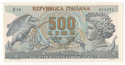 500 lire aretusa - aretusa, decr