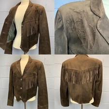 80s Brown Suede Fringe Jacket