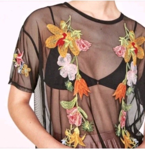 Top zara ricamato floreale - top,
